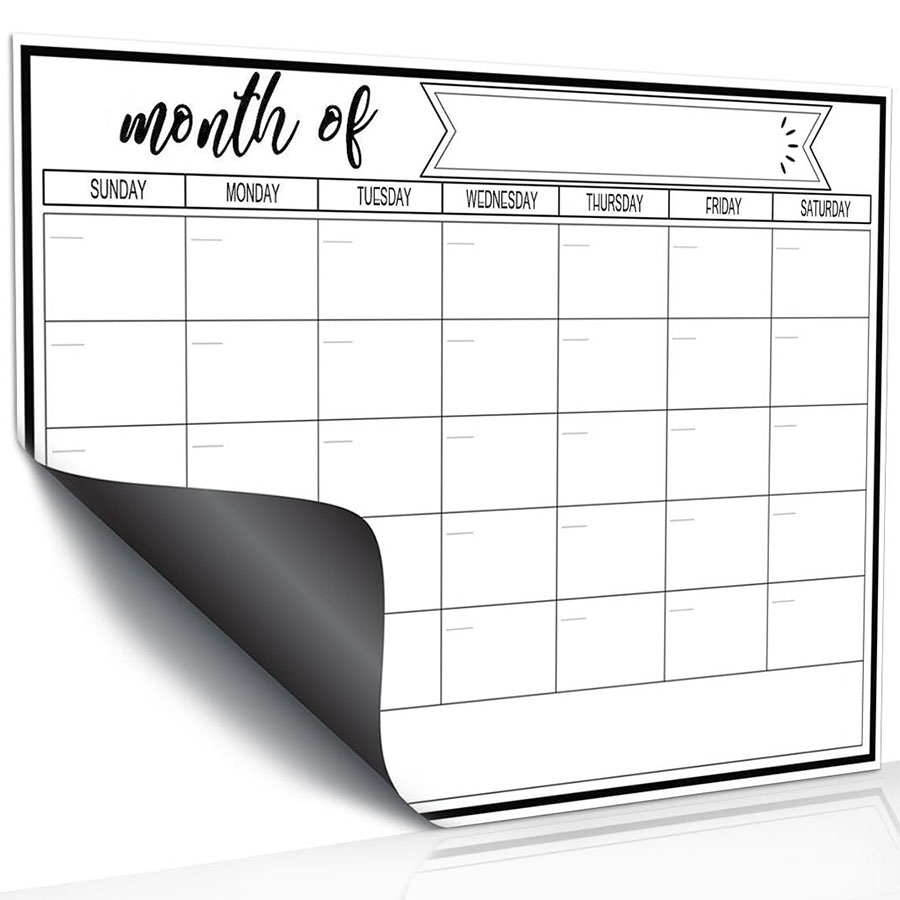 Dry Erase Weekly - ملصق سبورة بيضاء مغناطيسية للثلاجة، مخطط