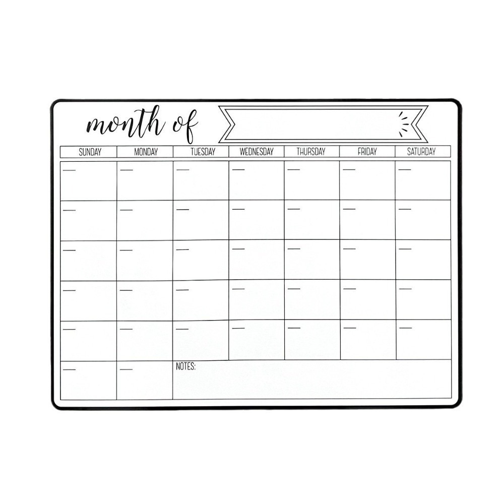 Dry Erase Weekly - تقويم مغناطيسي محمول للمسح الجاف، سهل