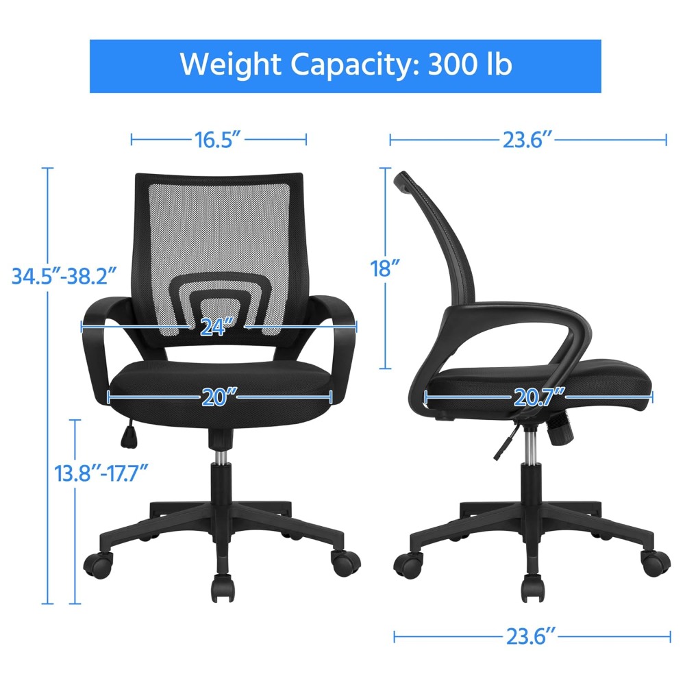 Task Chair Mid Back - كرسي مكتب شبكي مريح بمسند ظهر