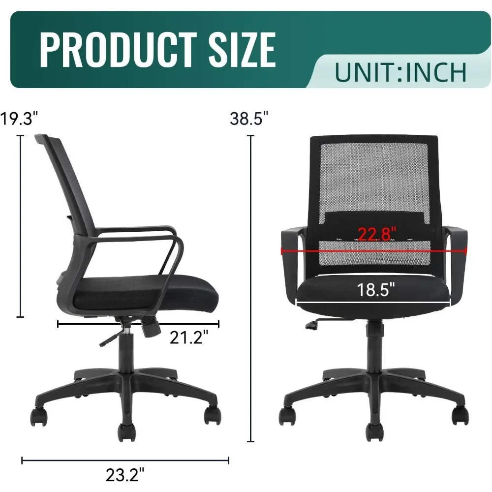 كرسي مكتب مريح، كرسي كمبيوتر ش - مراجعة Task Chair Mid Back وسعره