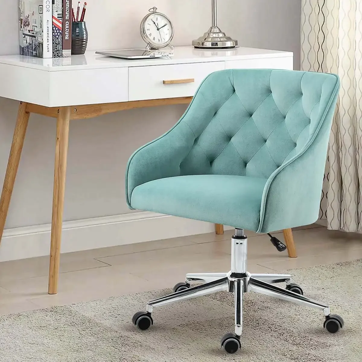 كرسي مكتب مخملي بطول 87 سم، كر - مراجعة Task Chair Mid Back وسعره