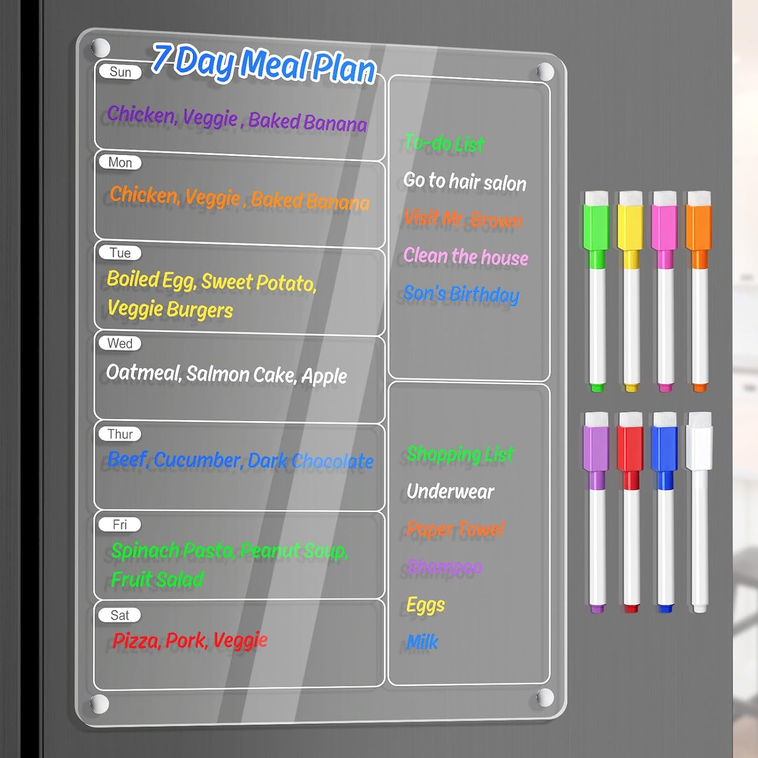 لوح تخطيط الوجبات الأسبوعية ال - مراجعة Dry Erase Weekly وسعره