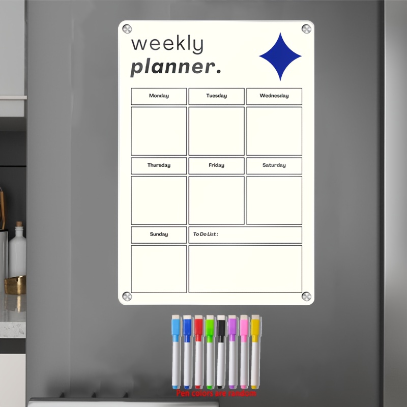 لوح تخطيط أسبوعي مغناطيسي قابل - مراجعة Dry Erase Weekly وسعره
