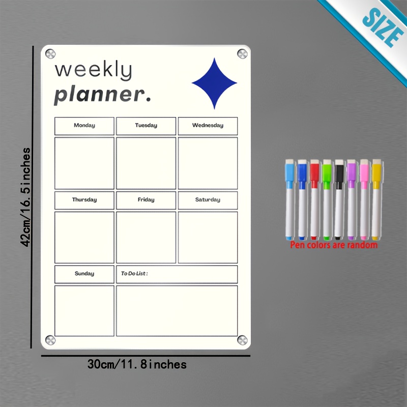 لوح تخطيط أسبوعي مغناطيسي قابل - مراجعة Dry Erase Weekly وسعره