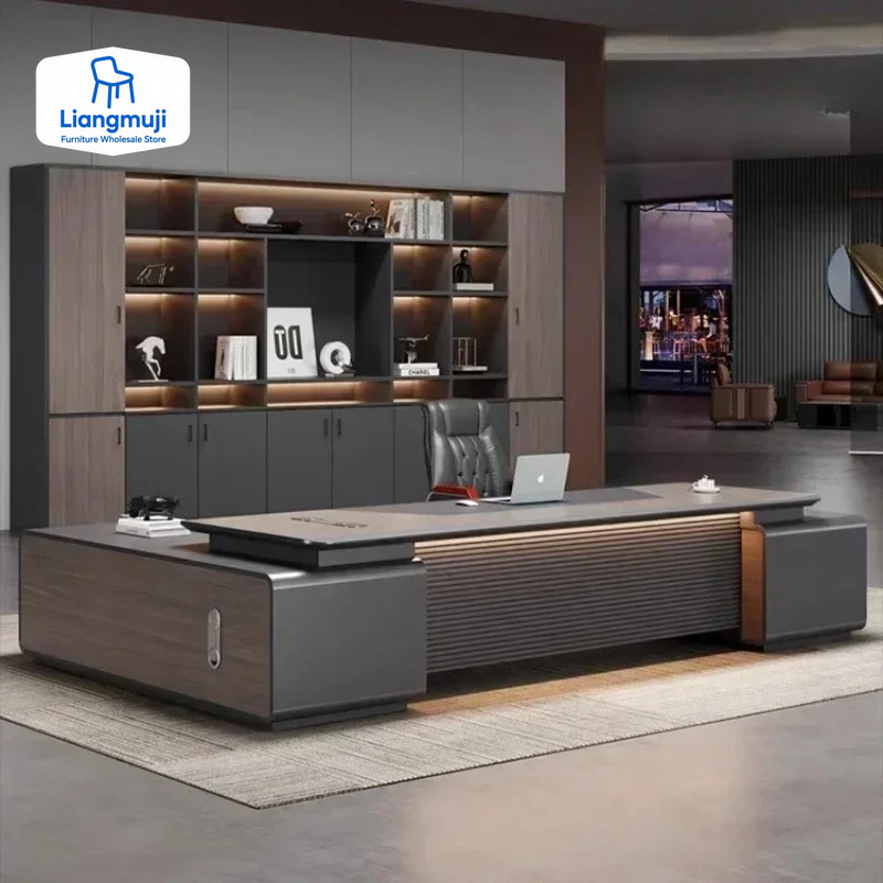 مكتب تنفيذي قائم مع منظم شحن ذ - مراجعة Office Furniture Solutions وسعره