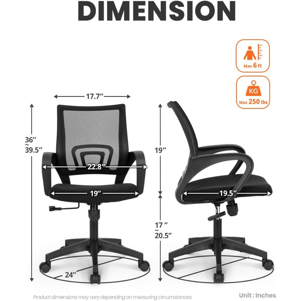 كرسي مكتب للألعاب بظهر شبكي أس - مراجعة Task Chair Mid Back وسعره