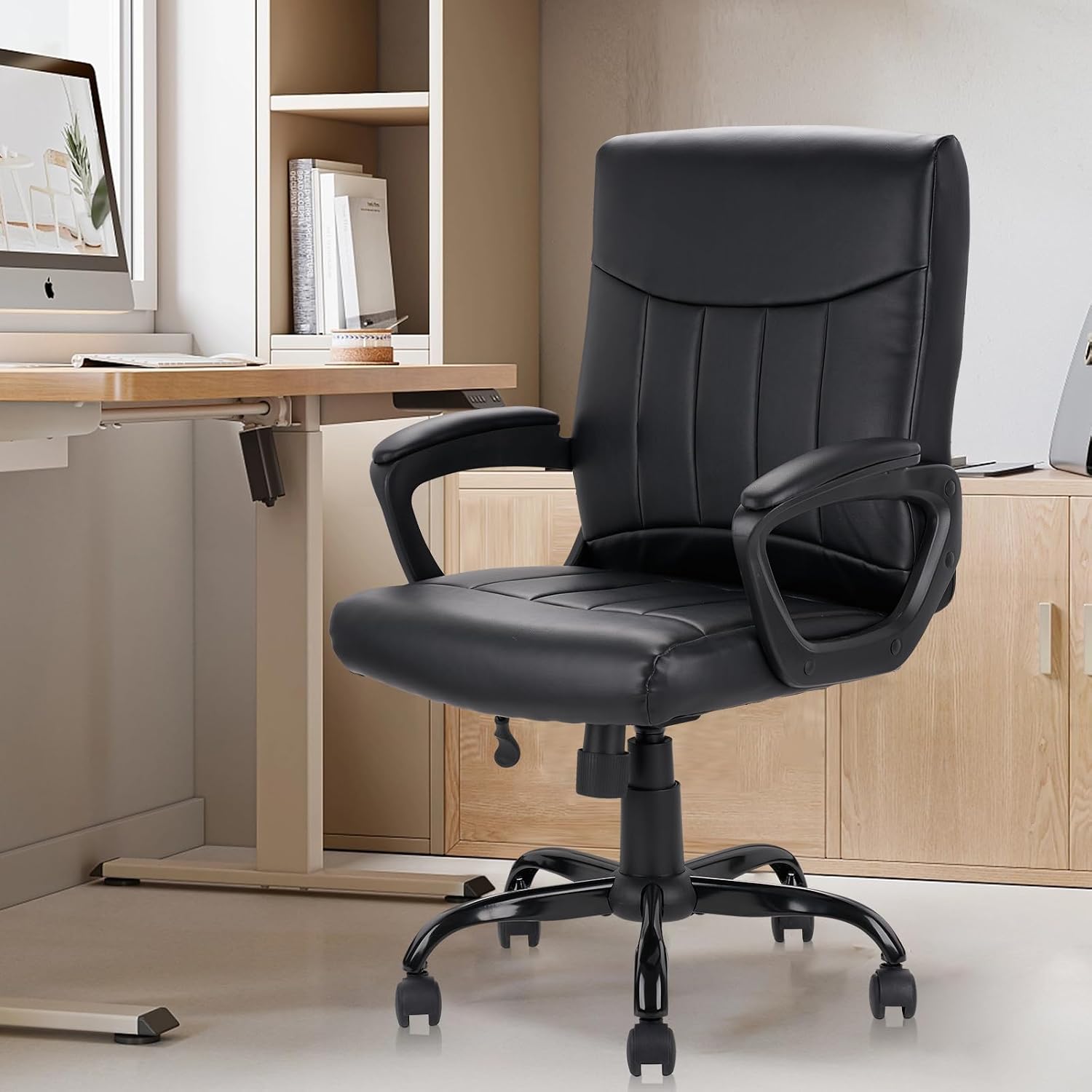 كرسي مكتب جلدي مريح ذو ظهر متو - مراجعة Task Chair Mid Back وسعره